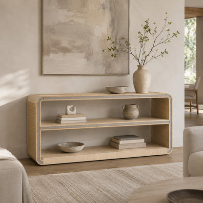 Bassett Mirror - Damone 64" Cerused White Oak Console Table - 6016-LR-400 view 6