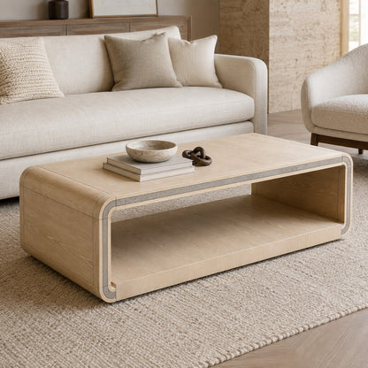 Bassett Mirror - Damone Cerused White Oak Coffee Table - 6016-LR-100 view 5