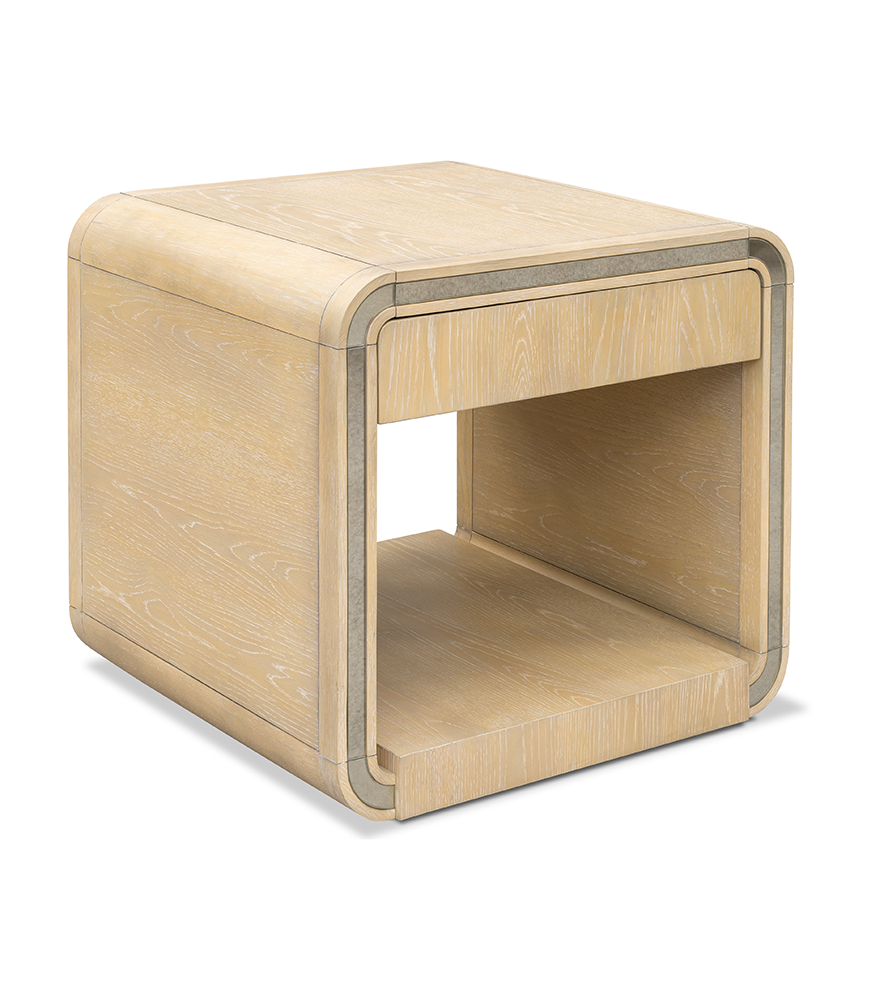 Bassett Mirror - Damone Cerused White Oak End Table - 6016-LR-250 view 1