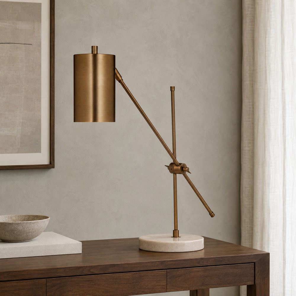 Bassett Mirror - Danielle 21" Brass Metal Task Lamp - L3368T view 3