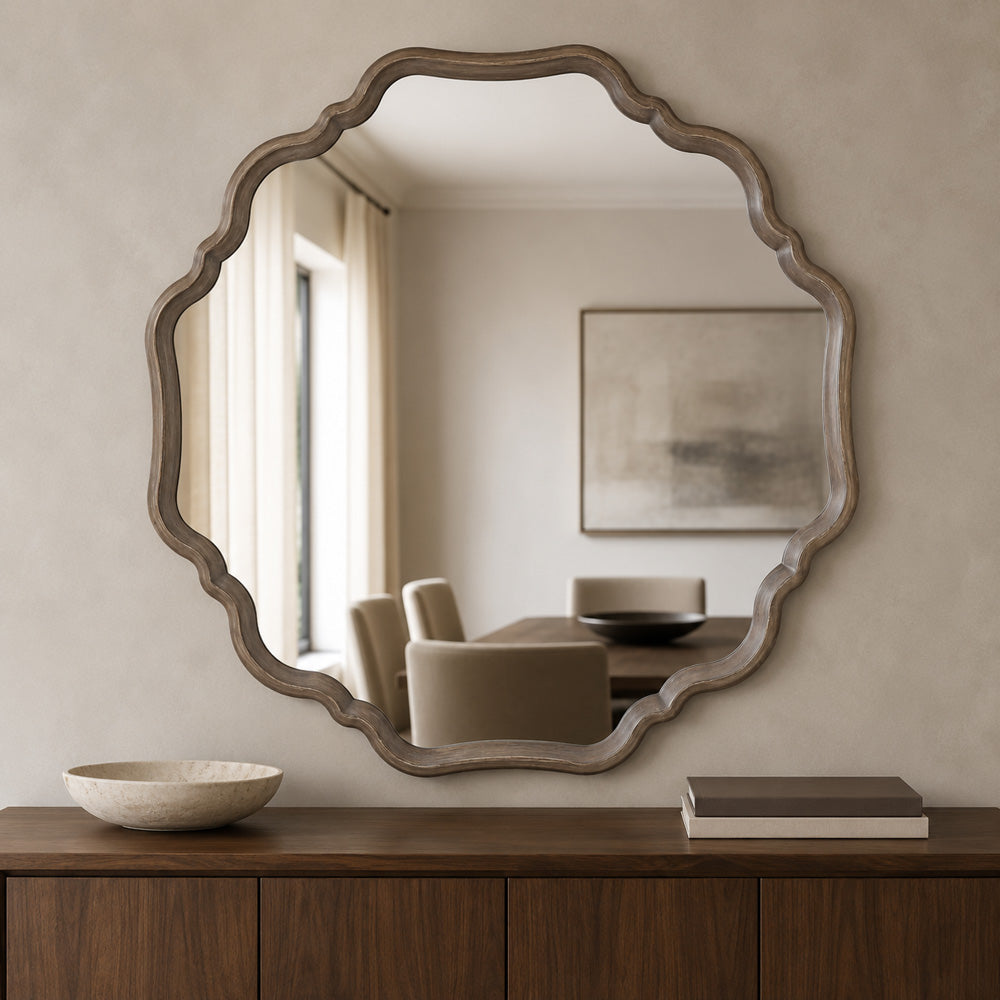Bassett Mirror - Davenport 40" Gray Round Wall Mirror - M3808 view 3
