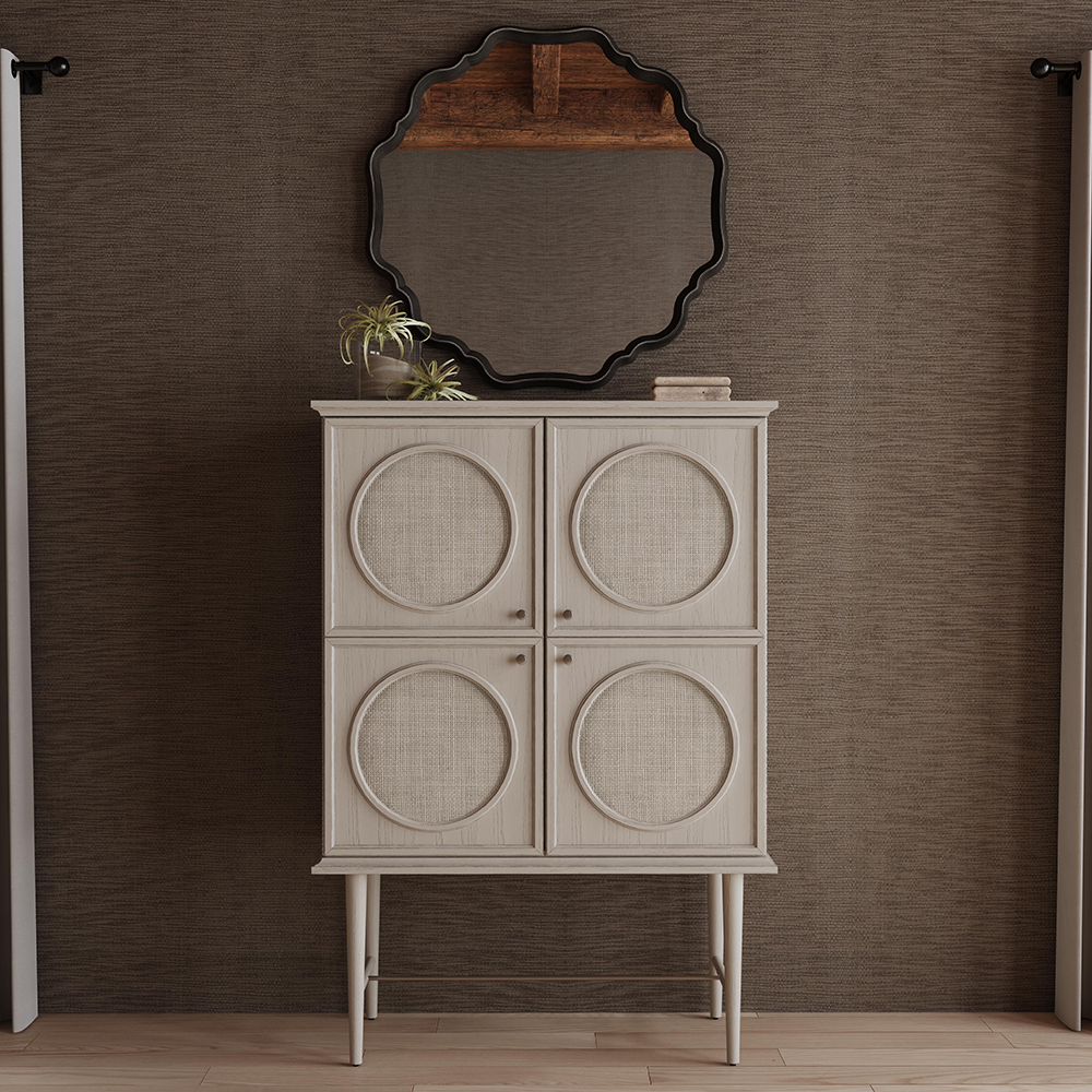 Bassett Mirror - Davenport 40" Gray Round Wall Mirror - M3808 view 4