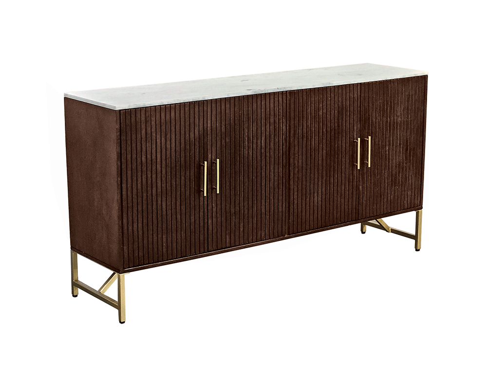 Bassett Mirror - Dupont 60" Brown Mango Marble Four-Door Storage Cabinet - 6082-DR-576 view 1