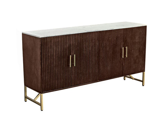 Bassett Mirror - Dupont 60" Brown Mango Marble Four-Door Storage Cabinet - 6082-DR-576 view 1