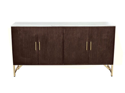 Bassett Mirror - Dupont 60" Brown Mango Marble Four-Door Storage Cabinet - 6082-DR-576 view 2