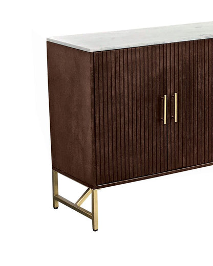 Bassett Mirror - Dupont 60" Brown Mango Marble Four-Door Storage Cabinet - 6082-DR-576 view 4