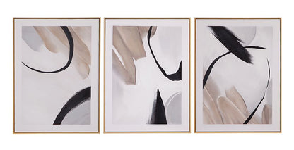 Bassett Mirror - Eartha Brown Abstract Framed Canvas (Set of 3) - 7300-988 view 1