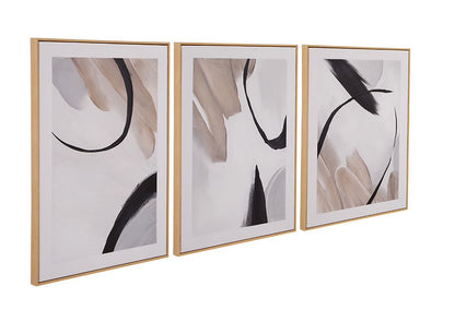 Bassett Mirror - Eartha Brown Abstract Framed Canvas (Set of 3) - 7300-988 view 2