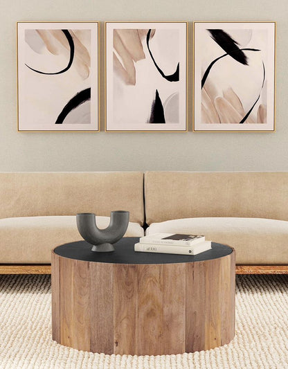 Bassett Mirror - Eartha Brown Abstract Framed Canvas (Set of 3) - 7300-988 view 4