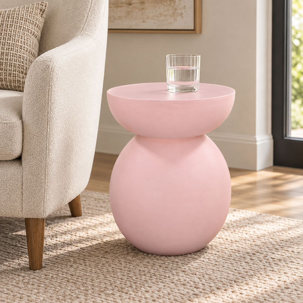 Bassett Mirror - Eden Pink Plaster Accent Table - 5594-LR-223 view 3
