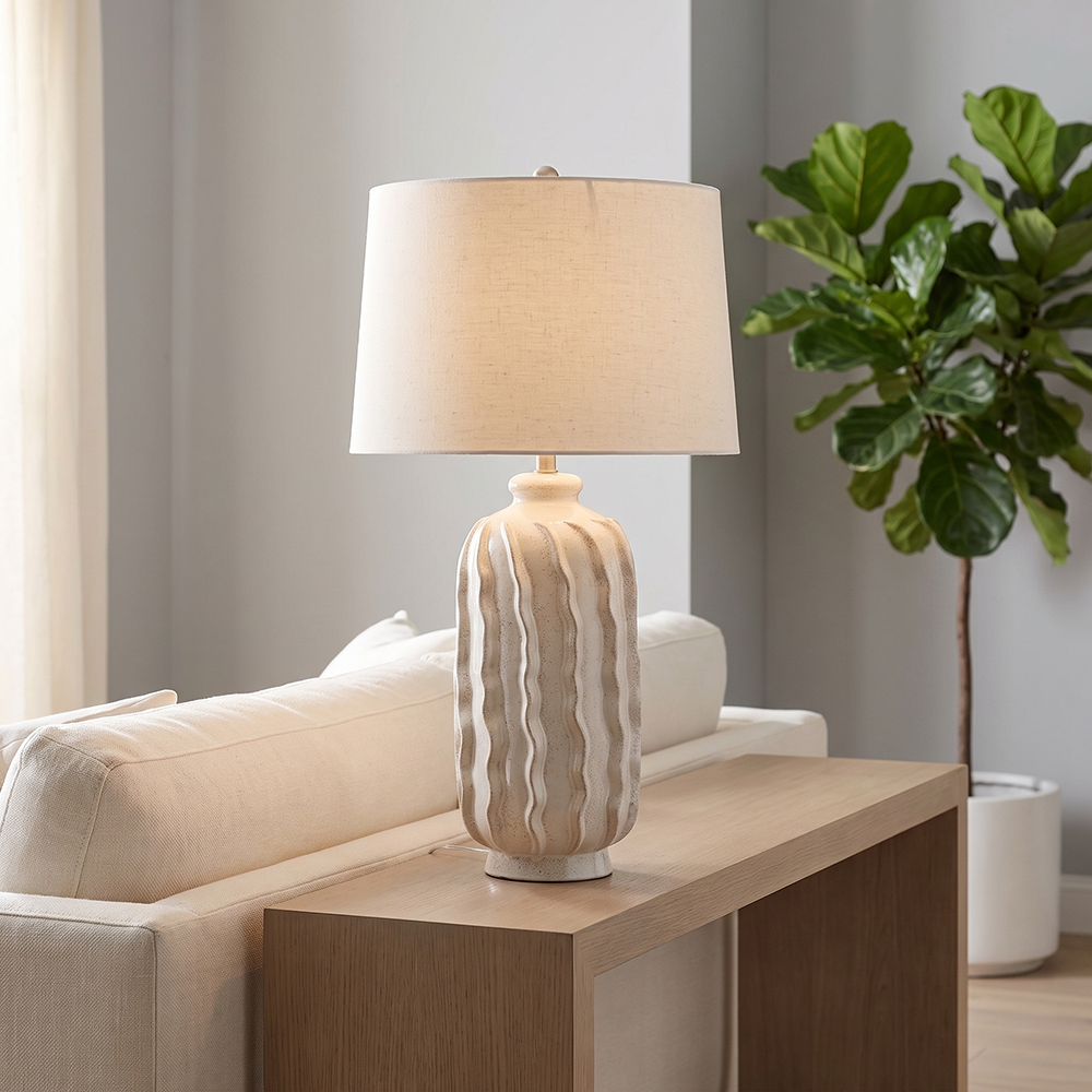 Bassett Mirror - Elian 34" Cream Ceramic Table Lamp - L4600T view 4