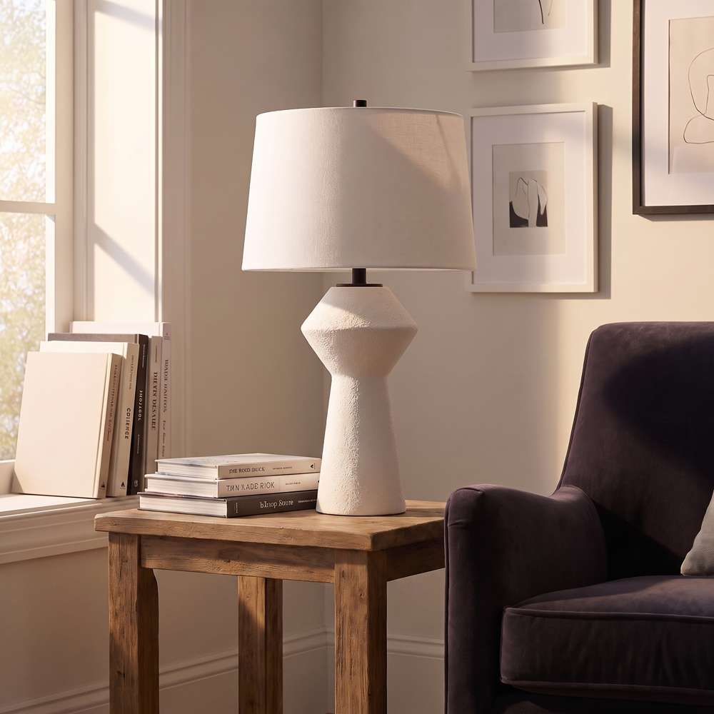 Bassett Mirror - Ella 28" White Resin Table Lamp - L4549T view 5