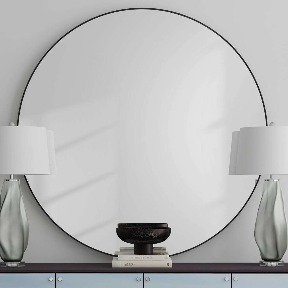 Bassett Mirror - Eltham 60" Black Round Wall Mirror - M5113 view 3