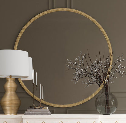 Bassett Mirror - Entralla 54" Gold Leaf Round Wall Mirror - M5200 view 5
