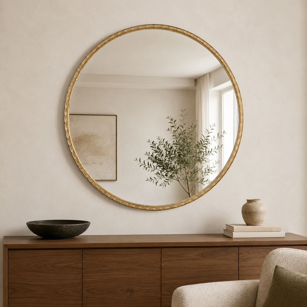 Bassett Mirror - Entralla 54" Gold Leaf Round Wall Mirror - M5200 view 6
