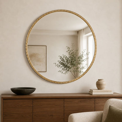 Bassett Mirror - Entralla 54" Gold Leaf Round Wall Mirror - M5200 view 6