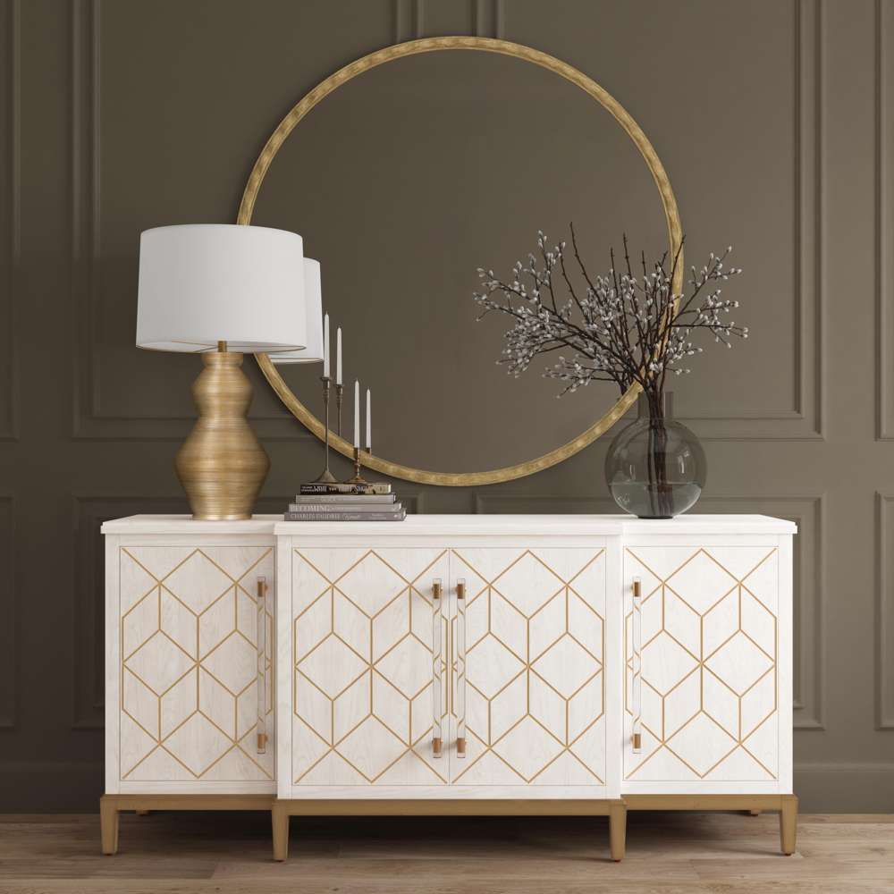 Bassett Mirror - Entralla 54" Gold Leaf Round Wall Mirror - M5200 view 7