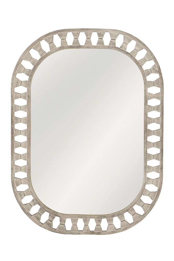 Bassett Mirror - Enya 48" Whitewashed Rectangular Wall Mirror - M5068 view 1