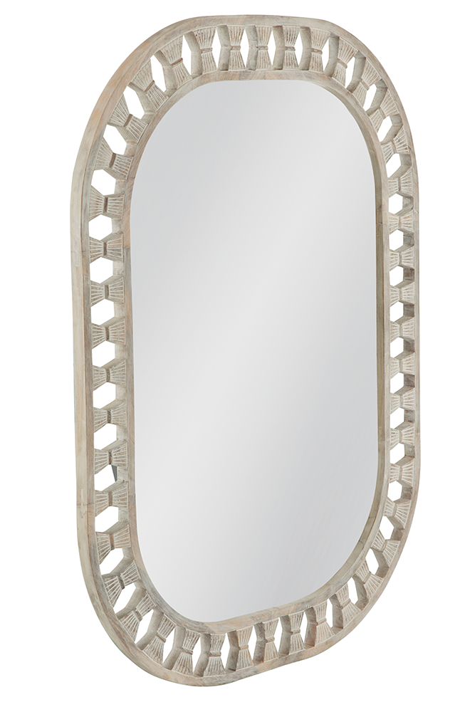 Bassett Mirror - Enya 48" Whitewashed Rectangular Wall Mirror - M5068 view 2