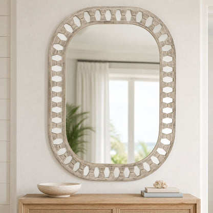 Bassett Mirror - Enya 48" Whitewashed Rectangular Wall Mirror - M5068 view 5