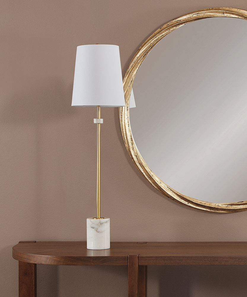 Bassett Mirror - Fairfield 34" White Metal Table Lamp - L4654T view 4