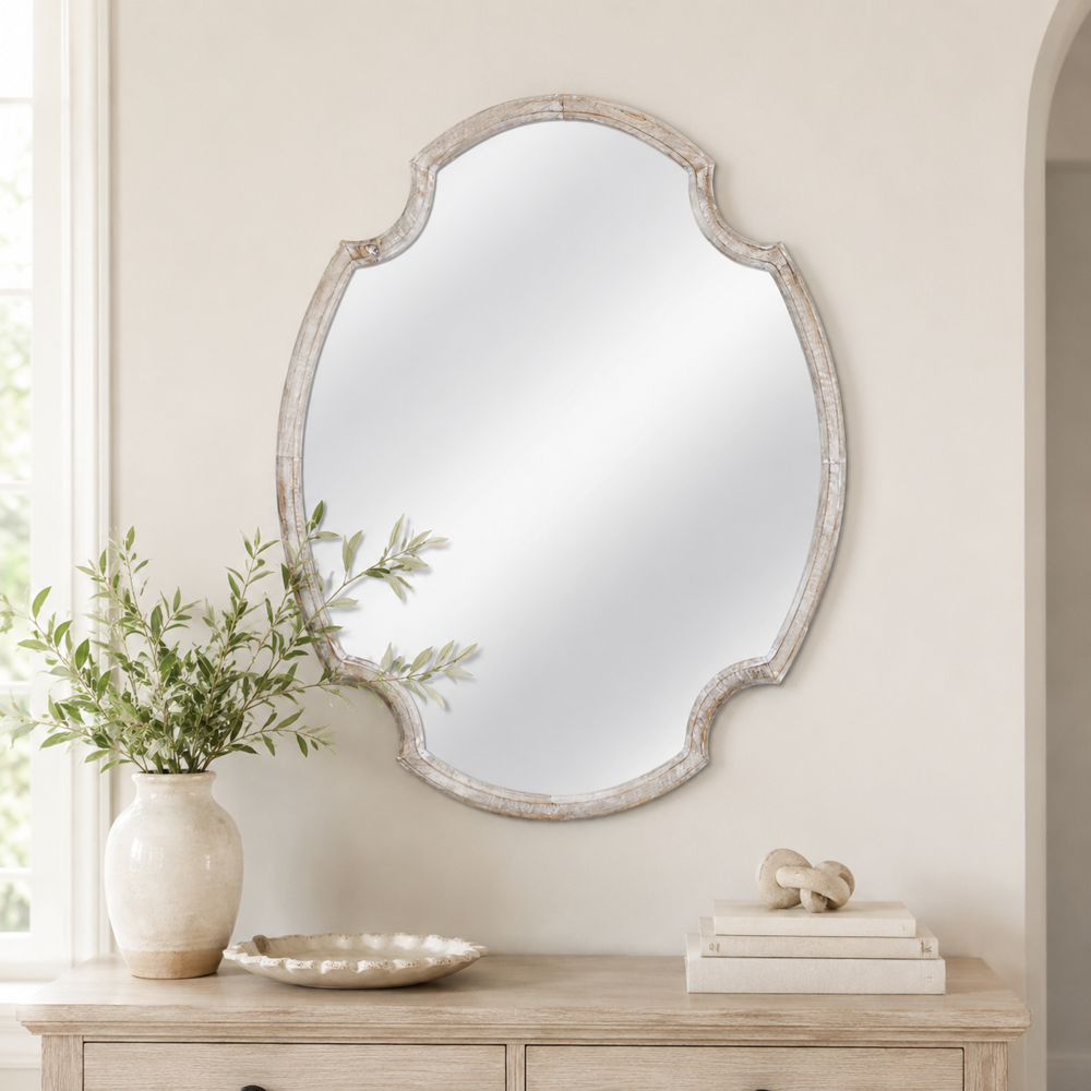 Bassett Mirror - Fairvale 40" Whitewashed Rectangular Wall Mirror - M5201 view 5