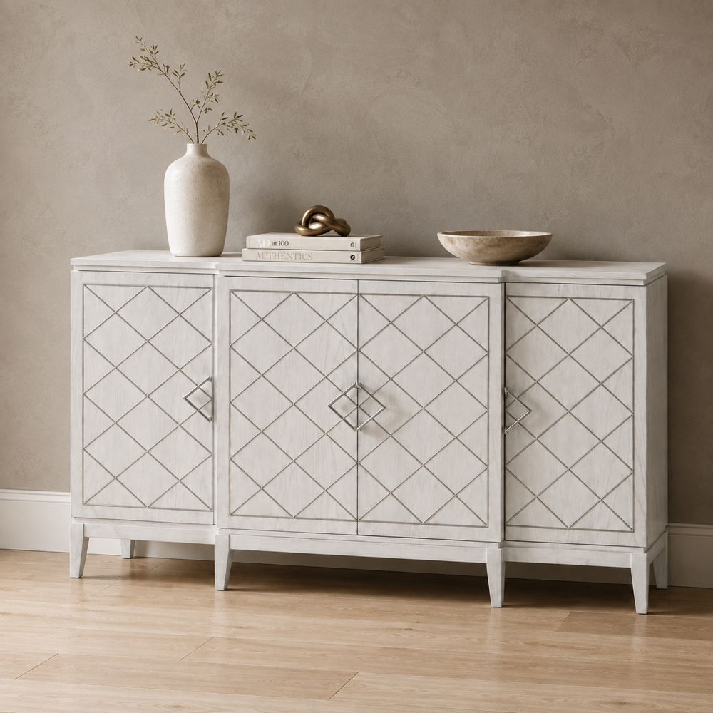 Bassett Mirror - Farrow 68" White Oak Four-Door Storage Cabinet - 7032-DR-576 view 6