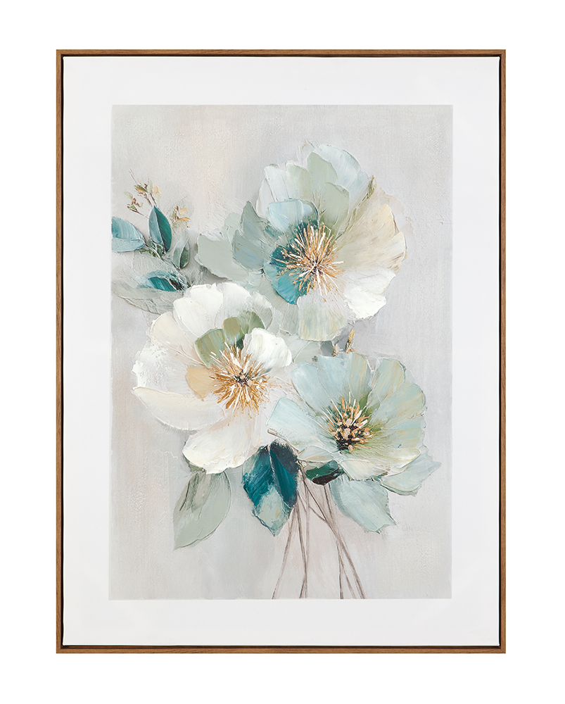 Bassett Mirror - Floral Harmony I Green Floral Framed Canvas - 7301-122 view 1