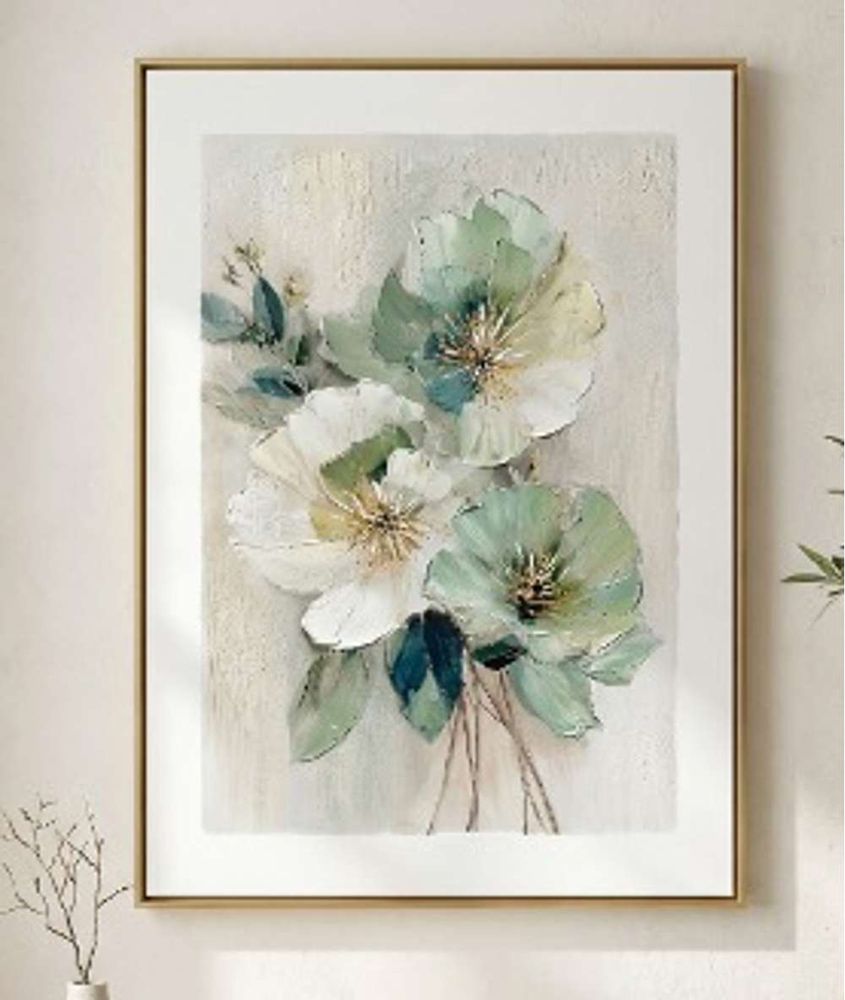 Bassett Mirror - Floral Harmony I Green Floral Framed Canvas - 7301-122 view 4