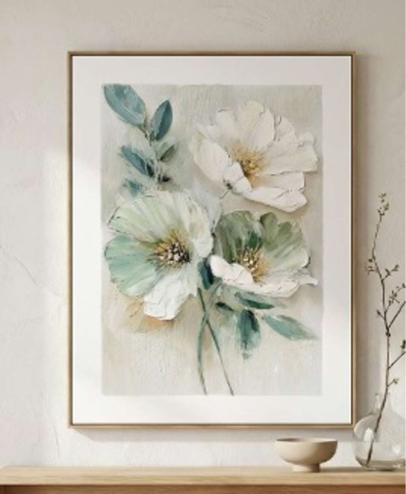 Bassett Mirror - Floral Harmony II Green Floral Framed Canvas - 7301-123 view 4