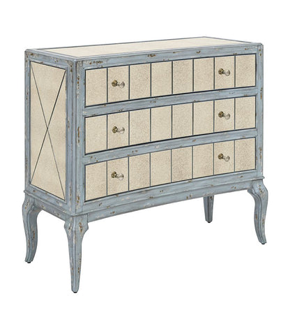 Bassett Mirror - Fontaine 38" Blue Antique Mirror Three-Drawer Storage Chest - 5574-LR-766 view 1