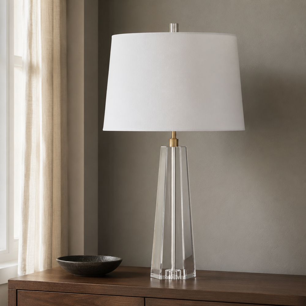 Bassett Mirror - Frome 26" Brass Crystal Table Lamp - L4619T view 4