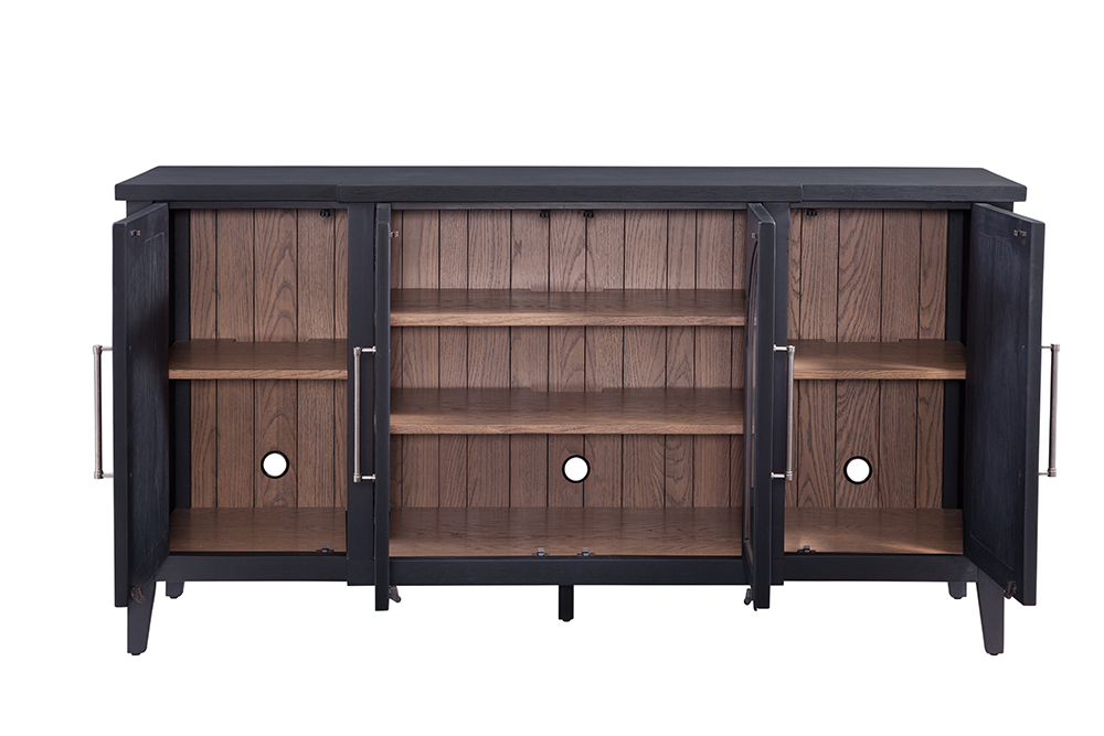 Bassett Mirror - Fynn 68" Black Oak Four-Door Storage Cabinet - 3310-DR-576 view 3