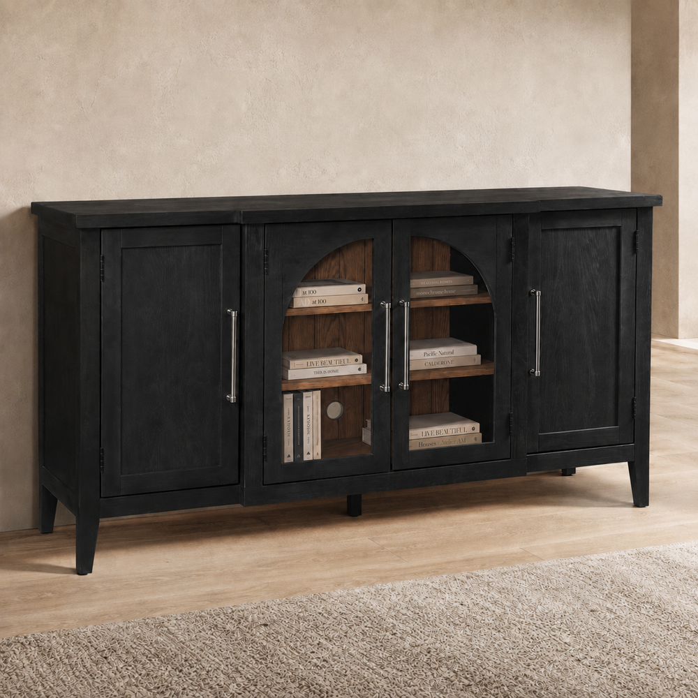 Bassett Mirror - Fynn 68" Black Oak Four-Door Storage Cabinet - 3310-DR-576 view 7