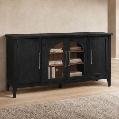 Bassett Mirror - Fynn 68" Black Oak Four-Door Storage Cabinet - 3310-DR-576 view 7