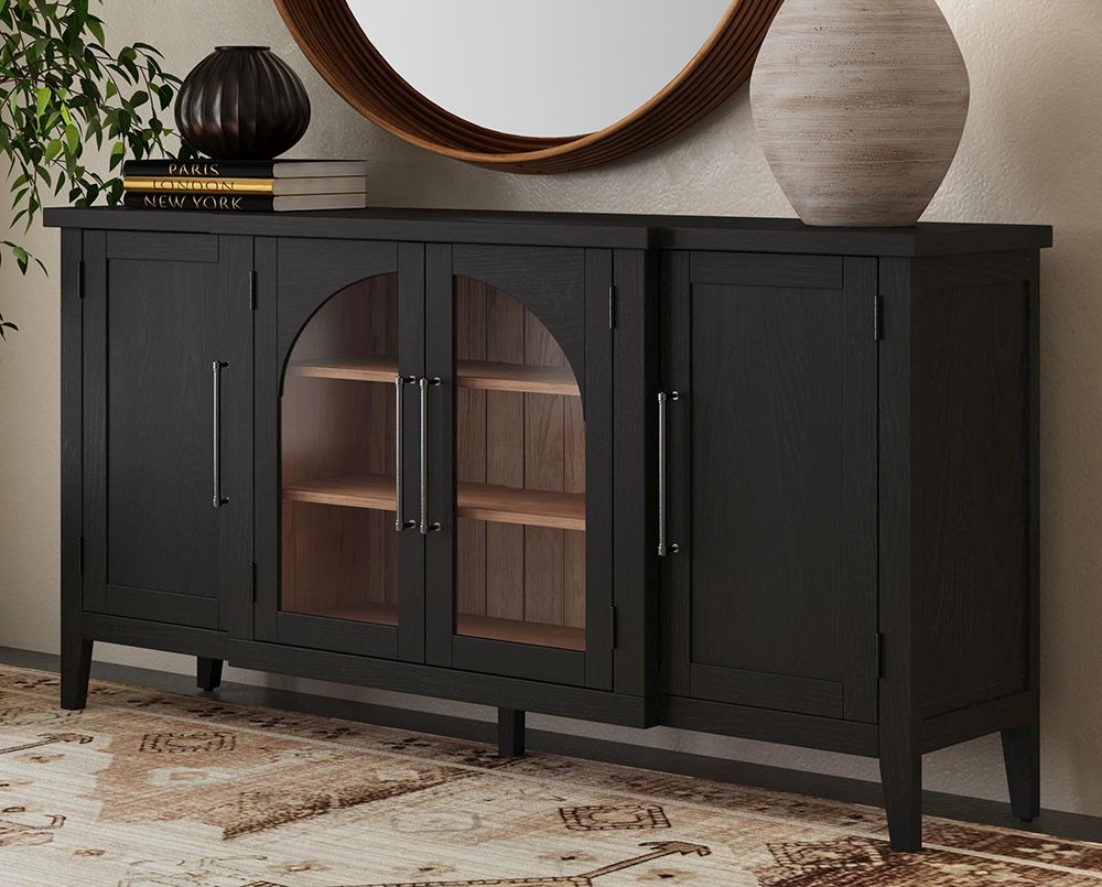 Bassett Mirror - Fynn 68" Black Oak Four-Door Storage Cabinet - 3310-DR-576 view 8