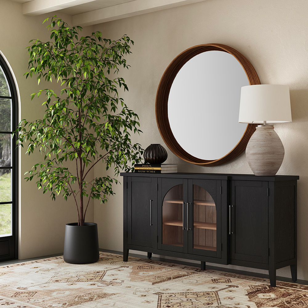 Bassett Mirror - Fynn 68" Black Oak Four-Door Storage Cabinet - 3310-DR-576 view 9