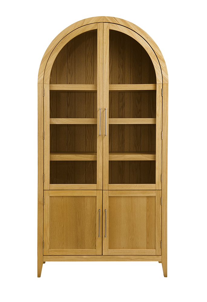 Bassett Mirror - Fynn 89" Blonde Oak Display Cabinet - 3312-LR-500 view 2