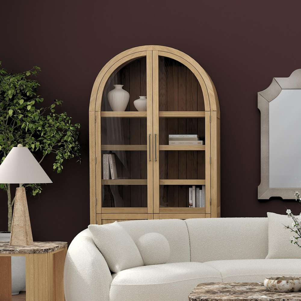 Bassett Mirror - Fynn 89" Blonde Oak Display Cabinet - 3312-LR-500 view 6