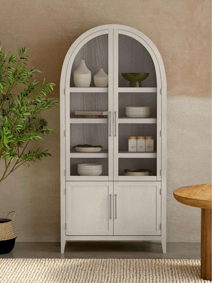 Bassett Mirror - Fynn 89" Cerused Gray Oak Display Cabinet - 3311-LR-500 view 6