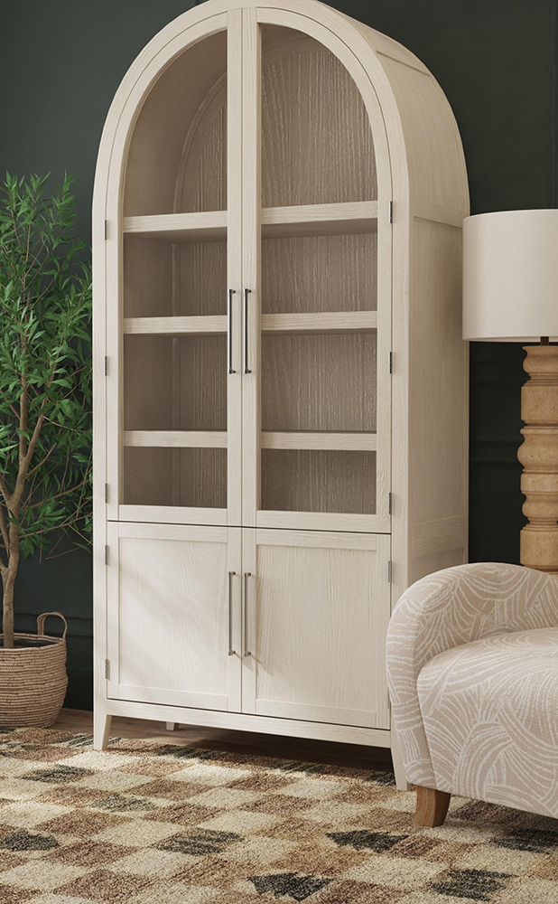 Bassett Mirror - Fynn 89" Cerused Gray Oak Display Cabinet - 3311-LR-500 view 7