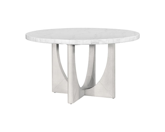 Bassett Mirror - Gavin 54" White Marble Round Dining Table - 1250-DR-700 view 1