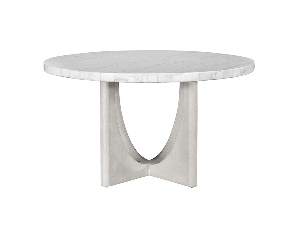 Bassett Mirror - Gavin 54" White Marble Round Dining Table - 1250-DR-700 view 2