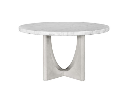 Bassett Mirror - Gavin 54" White Marble Round Dining Table - 1250-DR-700 view 2