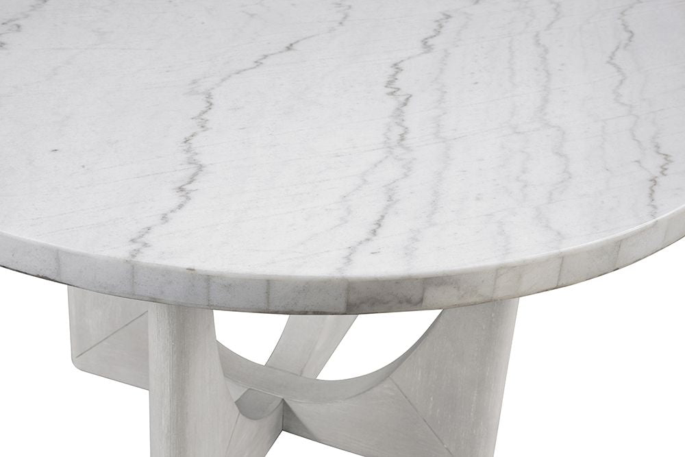 Bassett Mirror - Gavin 54" White Marble Round Dining Table - 1250-DR-700 view 5