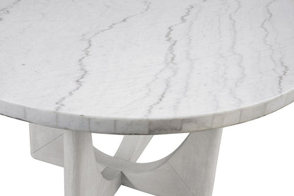 Bassett Mirror - Gavin 54" White Marble Round Dining Table - 1250-DR-700 view 5