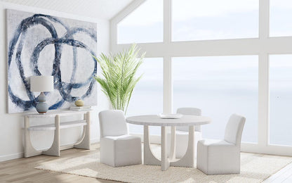 Bassett Mirror - Gavin 54" White Marble Round Dining Table - 1250-DR-700 view 8