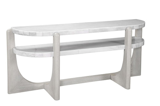 Bassett Mirror - Gavin 68.5" Driftwood Oak Marble Console Table - 1250-LR-400 view 1