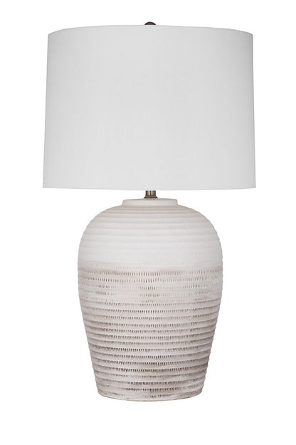 Bassett Mirror - Goshen 35" White Ceramic Table Lamp - L4576T view 1