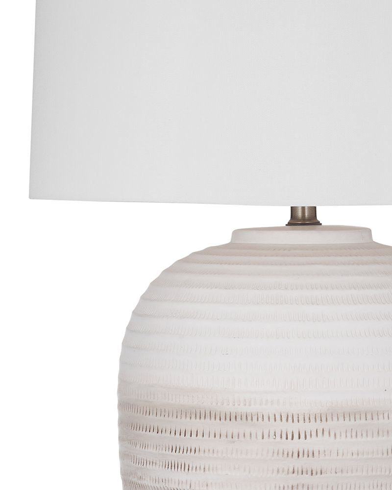 Bassett Mirror - Goshen 35" White Ceramic Table Lamp - L4576T view 2
